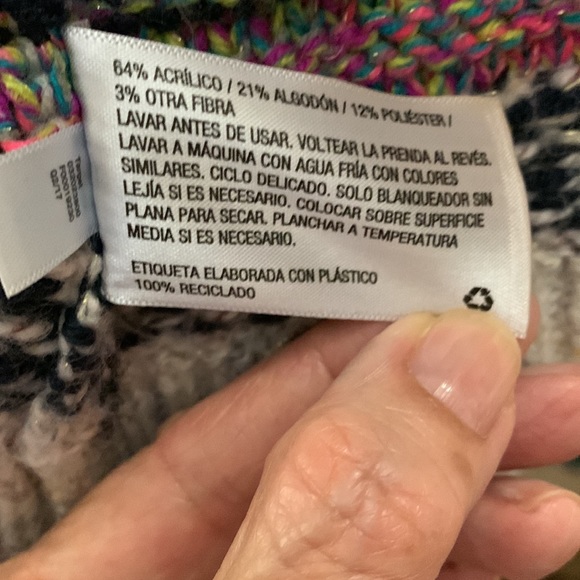 CAT & JACK. Multicolor Sweater w/Southwestern pattern w/belt. No buttons. - Picture 8 of 12